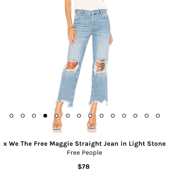 Free People x We The Free Maggie Straight Jean in Light Stone - Picture 4 of 5